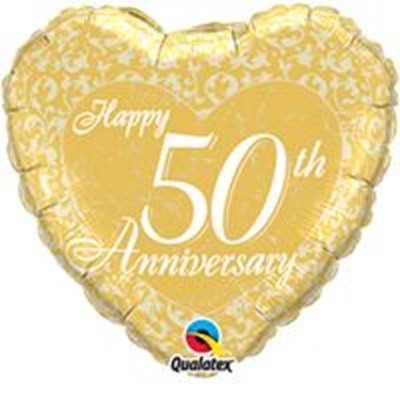 Buy & Send Happy 50th Anniversary 18 inch Foil Balloon
